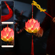 Buddha Stones DIY Lotus Flower Dragon Lantern Tassel Lamp Decoration Decorations BS 4