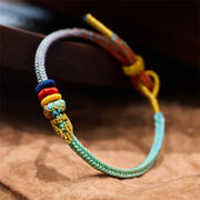 Buddha Stones Colorful Rope Eight Thread Peace Knot Luck Handmade Bracelet Bracelet BS 14-19cm