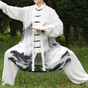 3Pcs Ink Painting Meditation Prayer Spiritual Zen Tai Chi Qigong Practice Unisex Clothing Set Clothes BS 2