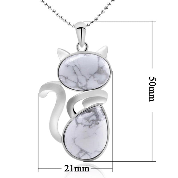 Buddha Stones Cat Pattern Natural Crystal Protection Necklace Pendant Necklaces & Pendants BS 22