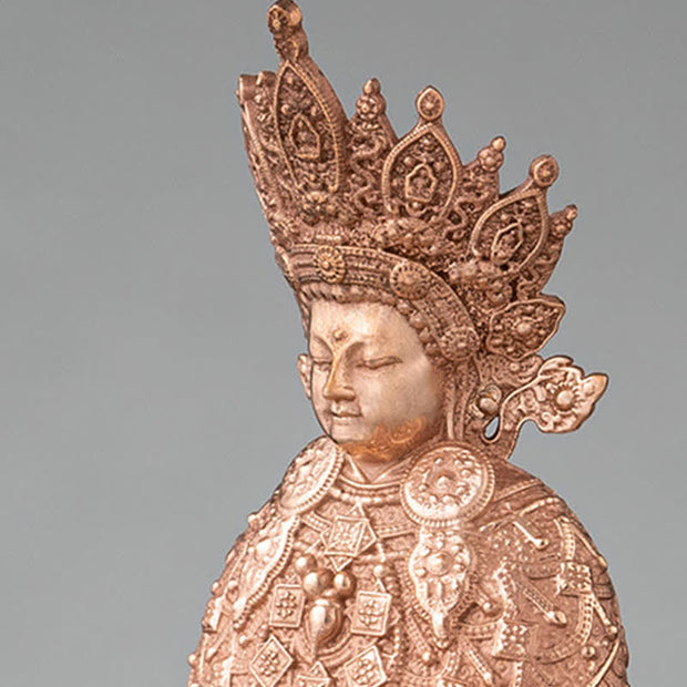 Buddha Stones Shakyamuni Figurine Compassion Handmade Copper Statue Decoration Decorations BS 7