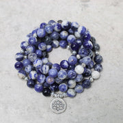 Buddha Stones Natural Blue Aventurine Lotus Peace Necklace Bracelet