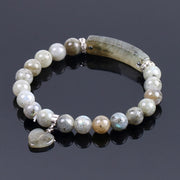 Buddha Stones Natural Quartz Love Heart Healing Beads Bracelet Bracelet BS Labradorite