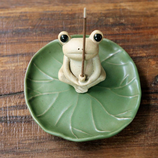 Handmade Ceramic Stick Frog Incense Burner Decoration Incense Burner BS 1