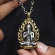 Buddha Stones Prayer Copper Wealth Luck Necklace Pendant Necklaces & Pendants BS 12