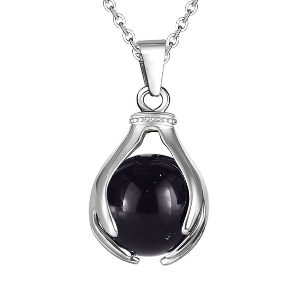 Buddha Stones Tiger's Eye Healing Gemstone Necklace Necklace BS Black Onyx