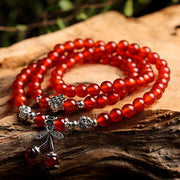 Buddha Stones Natural Red Agate Bead Blessing Bracelet Necklace Bracelet Necklaces & Pendants BS 1