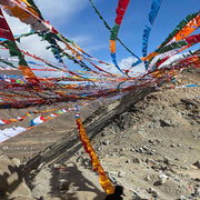 Buddha Stones Tibetan 5 Colors Silk Windhorse Auspicious Outdoor 25 Pcs Prayer Flag