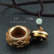 Buddha Stones Tibet Green Sandalwood Rosewood Om Mani Padme Hum Lotus Positive Soothing Necklace Pendant Necklaces & Pendants BS 12