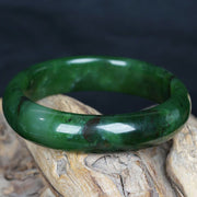 Buddha Stones Natural Hetian Cyan Jade Happiness Success Bracelet Bangle Bracelet Bangle BS 8