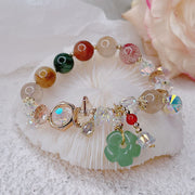 Buddha Stones Colorful Gemstone Green Aventurine Flower Bead Luck Bracelet Bracelet BS Colorful Gemstone