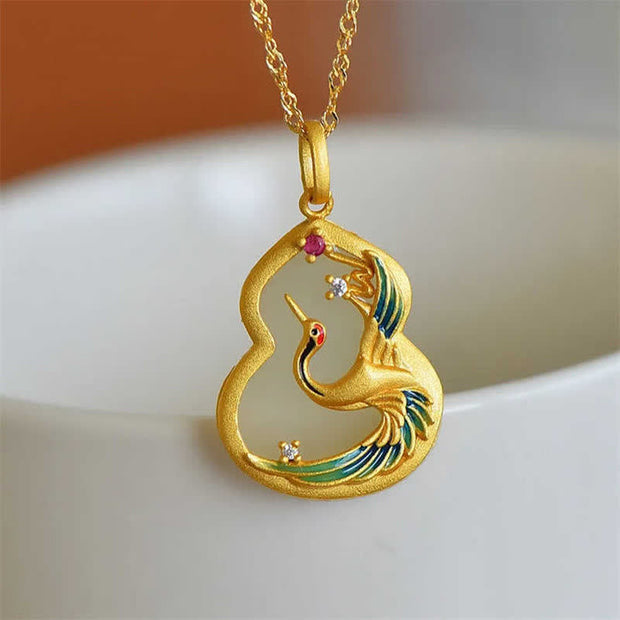 Buddha Stones White Jade Phoenix Copper Protection Necklace Pendant Necklaces & Pendants BS Phoenix (Luck ♥ Strength)