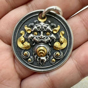 Buddha Stones Tibetan Kirtimukha Amulet Healing Necklace Pendant Necklaces & Pendants BS 5