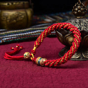Buddha Stones Tibetan Handmade Luck Thangka Prayer Wheel Charm Weave String Bracelet Bracelet BS 2