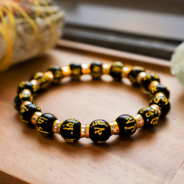 Buddha Stones Feng Shui Green Mantra Support Bracelet (Extra 30% Off | USE CODE: FS30)