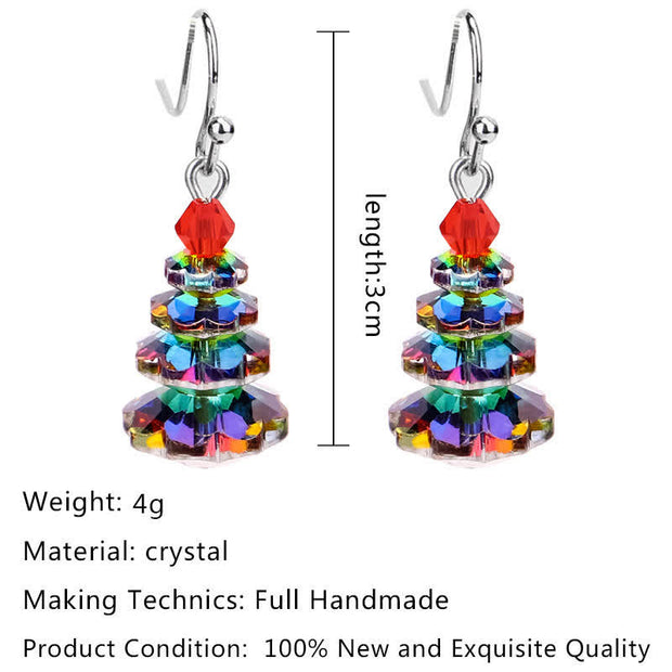 Buddha Stones Various Crystals Christmas Tree Amethyst Peace Healing Drop Earrings Earrings BS 9