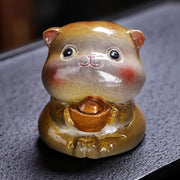 Buddha Stones Color Changing Cute Mini Cat Resin Tea Pet Wealth Home Figurine Decoration Decorations BS 11