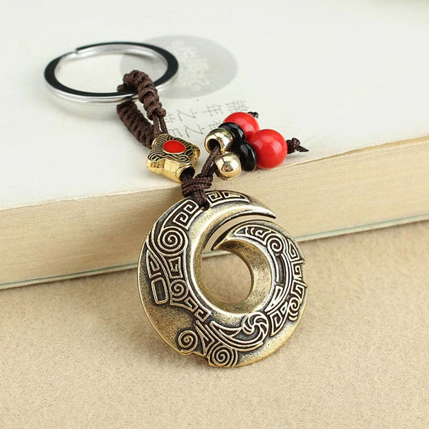 Buddha Stones Good Luck Fortune Copper Wealth Key Chain Key Chain BS 11