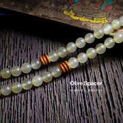 Buddha Stones 108 Mala Beads Tibet Sheep Horn Amber Luck Bracelet Bracelet Mala BS 15