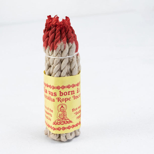 Buddha Stones Nepal Rope Incense Purify Healing Meditation Incense Incense BS Red 25Pcs Incense(10cm/Stick)