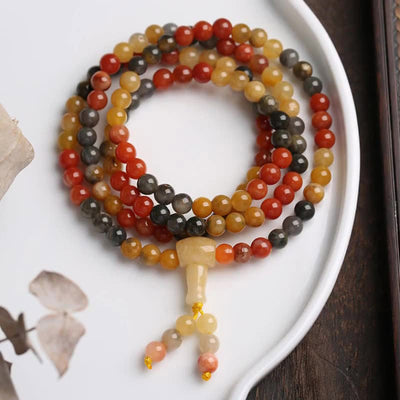 Buddha Stones 108 Beads Natural Red Agate Mala Protection Bracelet Mala Bracelet BS 6mm