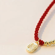 Buddha Stones Handmade Fu Character Charm Luck Fortune Rope Bracelet Bracelet BS 6