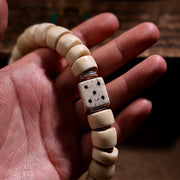 Buddha Stones Tibetan Natural Yak Bone The Lord Of The Corpse Forest Dice Chinese Zodiac Nine Palaces Eight Diagrams Strength Wrist Mala