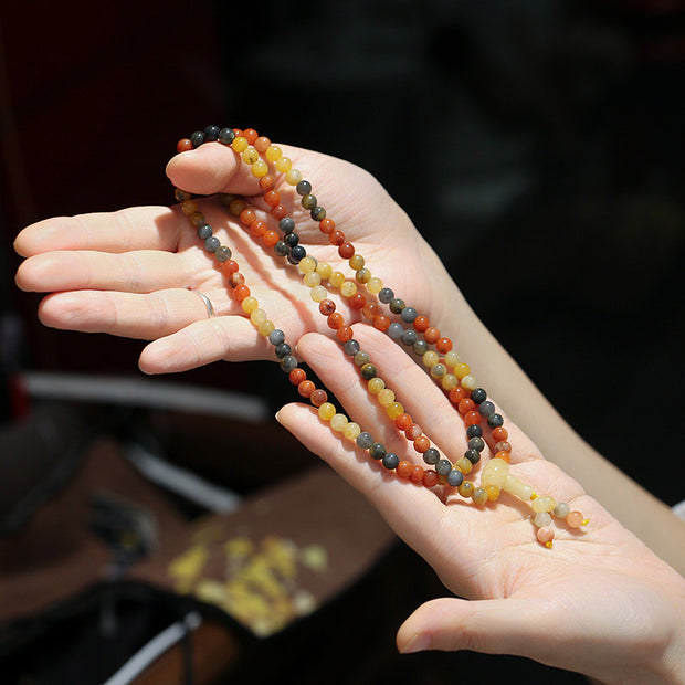 Buddha Stones 108 Beads Natural Red Agate Mala Protection Bracelet Mala Bracelet BS 5