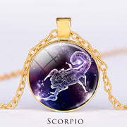 12 Constellations of the Zodiac Moon Starry Sky Protection Blessing Necklace Pendant Necklaces & Pendants BS Gold Scorpio