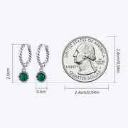 Buddha Stones 925 Sterling Silver Round Malachite Anti-Anxiety Drop Earrings Earrings BS 10