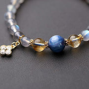 Buddha Stones Natural Moonstone Flower Chram Healing Beads Bracelet Bracelet BS 8