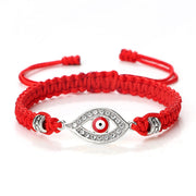 Buddha Stones Evil Eye Keep Away Evil Spirits String Bracelet Bracelet BS Red&Red Evil Eye Silver Border