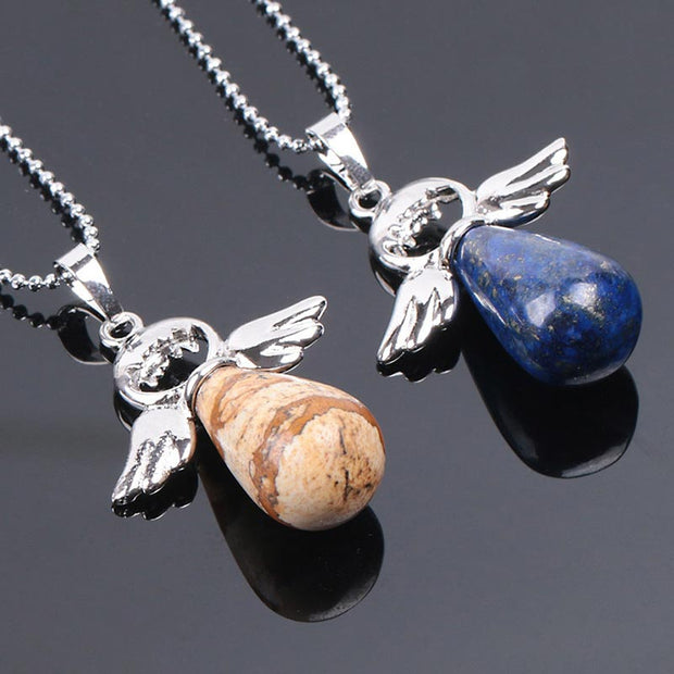 Buddha Stones Little Angel Wings Natural Crystal Luck Necklace Pendant Necklaces & Pendants BS 12