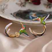 Buddha Stones Hummingbird Wealth Luck Earrings Earrings BS 4