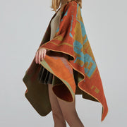 Tibetan Orange Shawl Warm Cloak Scarf Tibetan Shawl BS 5