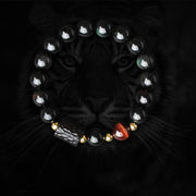 Black Obsidian Ebony Wood Red Tiger Eye Strength Couple Bracelet Bracelet BS 6