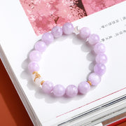 Buddha Stones Kunzite Hetian White Jade Gourd Love Spiritual Growth Bracelet Bracelet BS 3