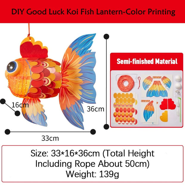 DIY Good Luck Koi Fish Lantern -Color Printing