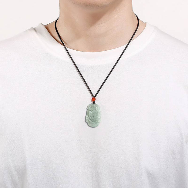 Buddha Stones Natural Jade 12 Chinese Zodiac Sucess Pendant Necklace Necklaces & Pendants BS 20