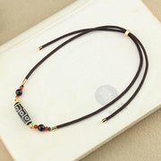 Buddha Stones Tibetan Nine-Eye Dzi Bead Protection Blessings String Necklace Pendant Necklaces & Pendants BS 8