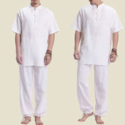 Buddha Stones Spiritual Zen Meditation Prayer Practice Cotton Linen Clothing Men's Set Clothes BS 3