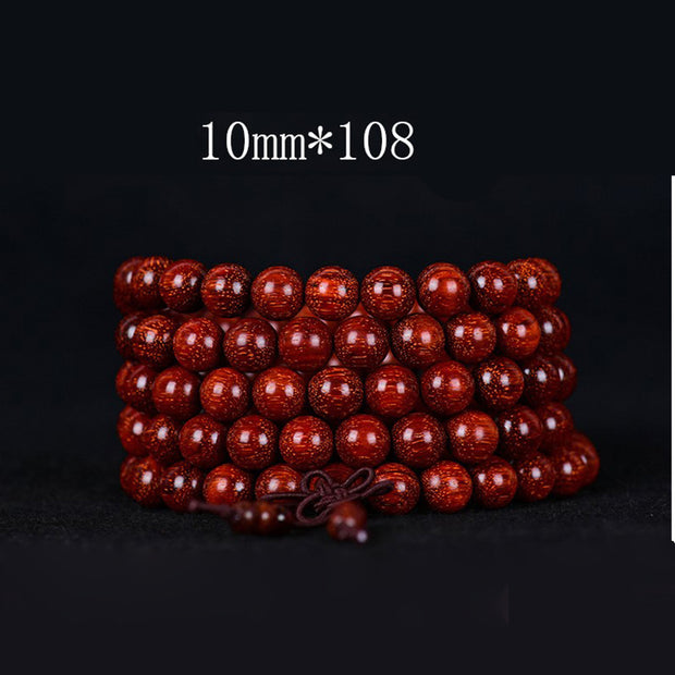 Buddha Stones Tibetan Small Leaf Red Sandalwood Balance Bracelet Bracelet BS 10mm*108