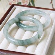 Buddha Stones Natural Jade Luck Prosperity Bangle Bracelet