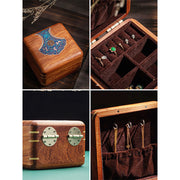 Buddha Stones Antique Flower Leaf Handmade Rosewood Jewelry Storage Box Wooden Gift Organizer Box