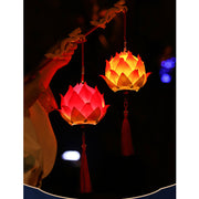 Buddha Stones DIY Lotus Flower Dragon Lantern Tassel Lamp Decoration Decorations BS 10