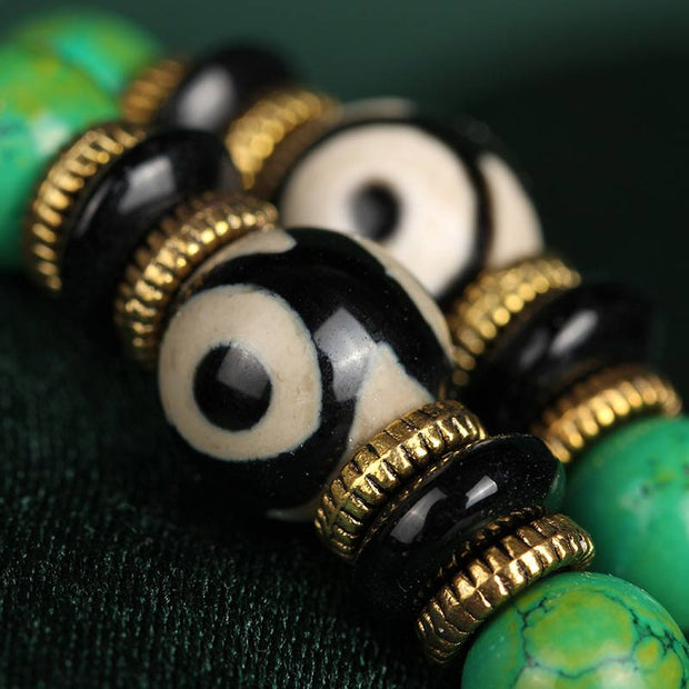 Buddha Stones Tibetan Turquoise Mala Balance Necklace Bracelet Bracelet BS 4