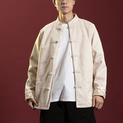 Buddha Stones Dragon Pattern Clothing Chinese Tang Suit Jacket Coat Men Clothing