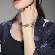 Buddha Stones Natural Hetian Jade PiXiu Luck Fu Character String Bracelet Bracelet BS 3