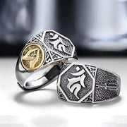 Buddha Stones 925 Sterling Silver Sanskrit Design Carved Protection Adjustable Ring Ring BS 13