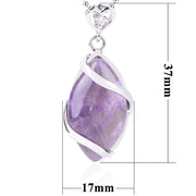 Buddha Stones Marquise Pattern Natural Crystal Stone Charm Necklace Pendant Necklaces & Pendants BS 29